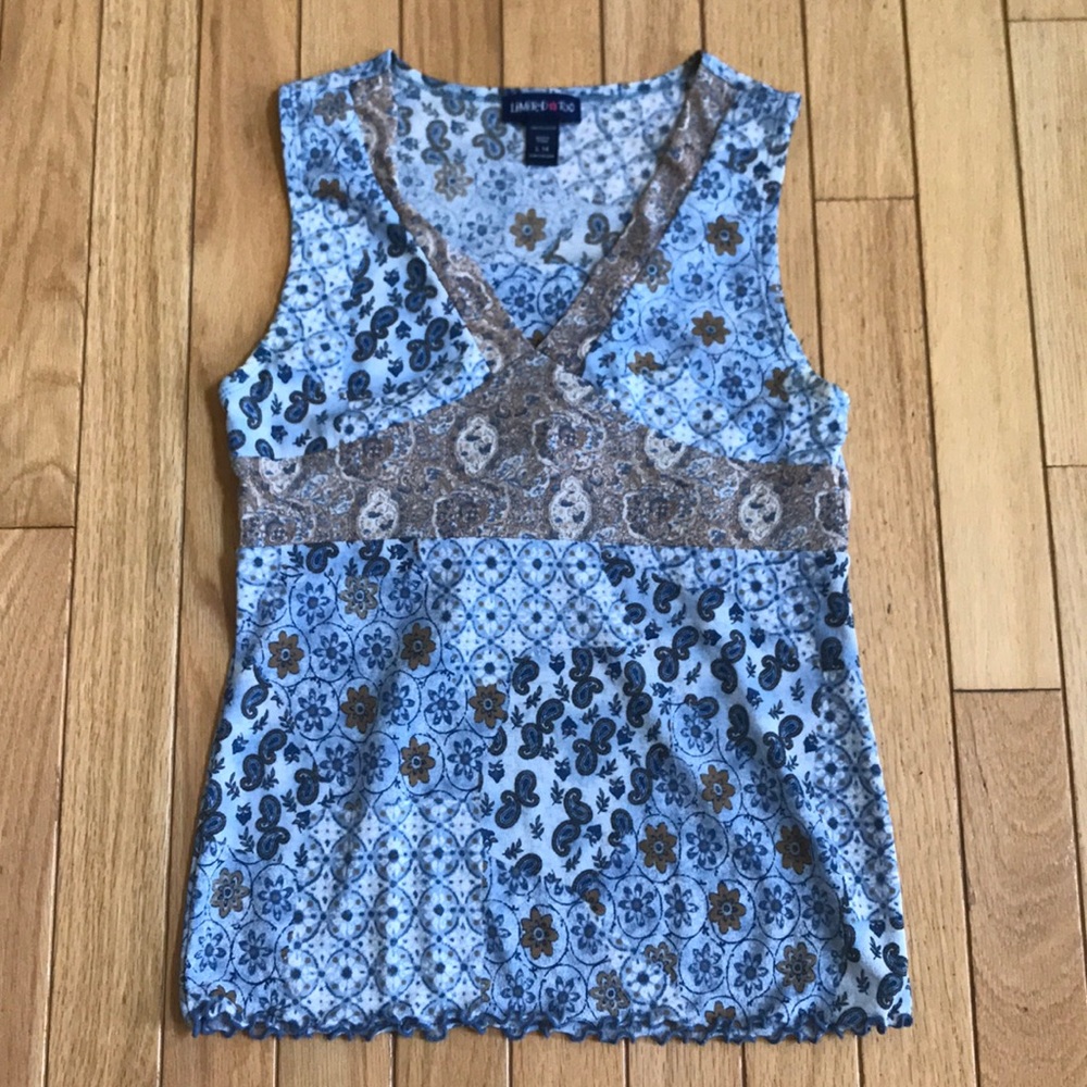 Sleeveless Limited Too Peasant Top w/ Bow